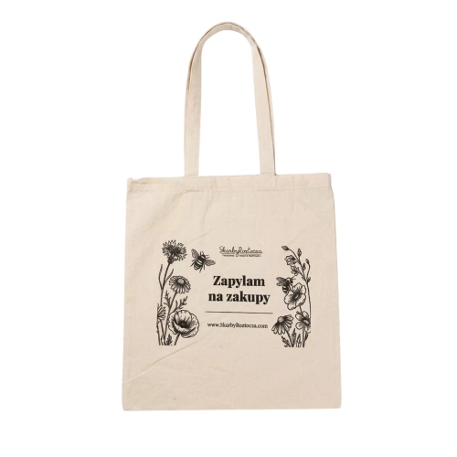 Torba bawełniana - Zapylam na zakupy - zdjęcie na białym tle