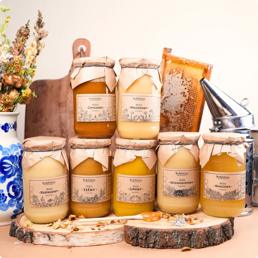 set of 7 large honeys treasures of roztocze