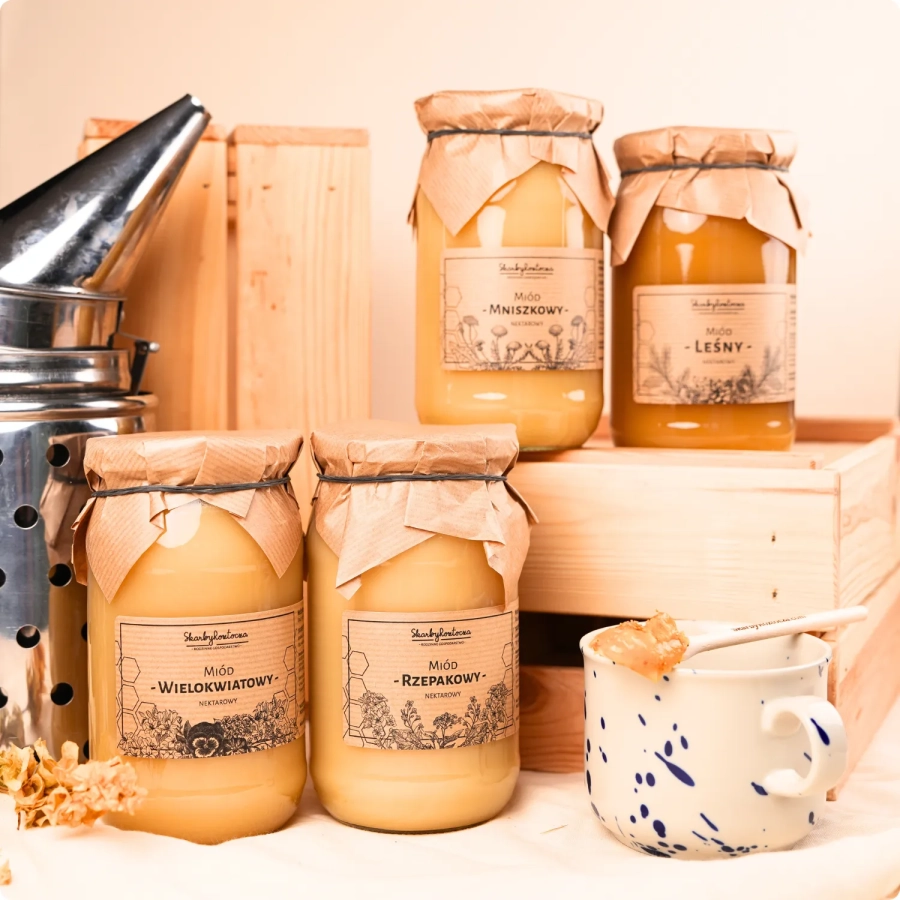Set aus 4 großen Honigsorten Schätze von Roztocze