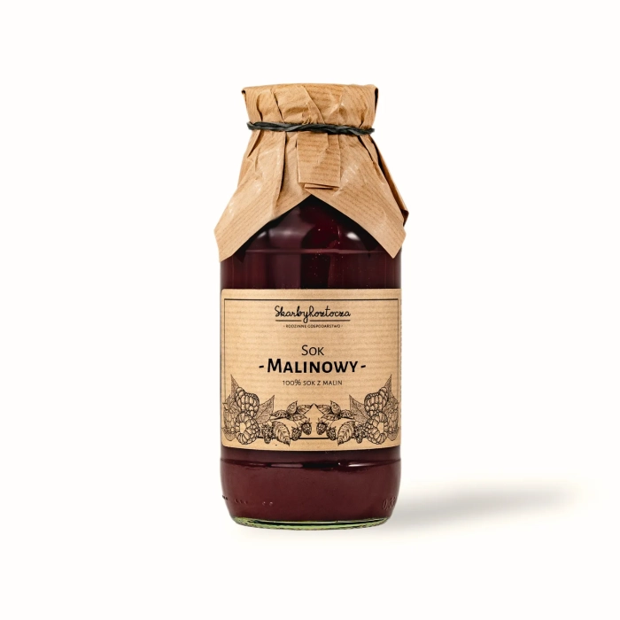 raspberry juice treasures of roztocze white background