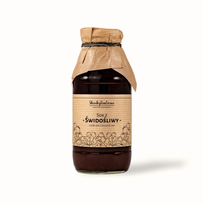 Felsenbirnensaft Skarby Roztocza weißer Hintergrund