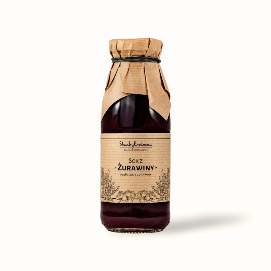 jus de canneberge trésors de roztocze fond blanc