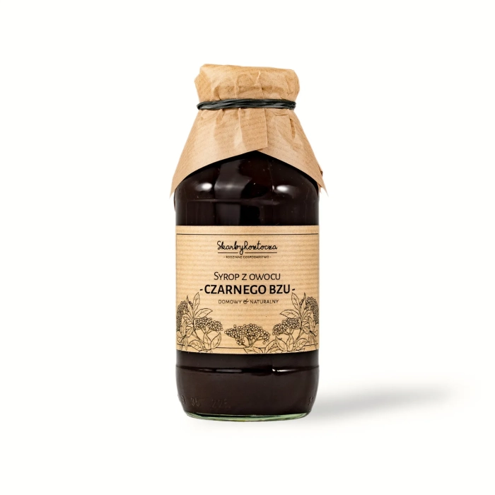 elderberry fruit syrup skarby roztocza white background