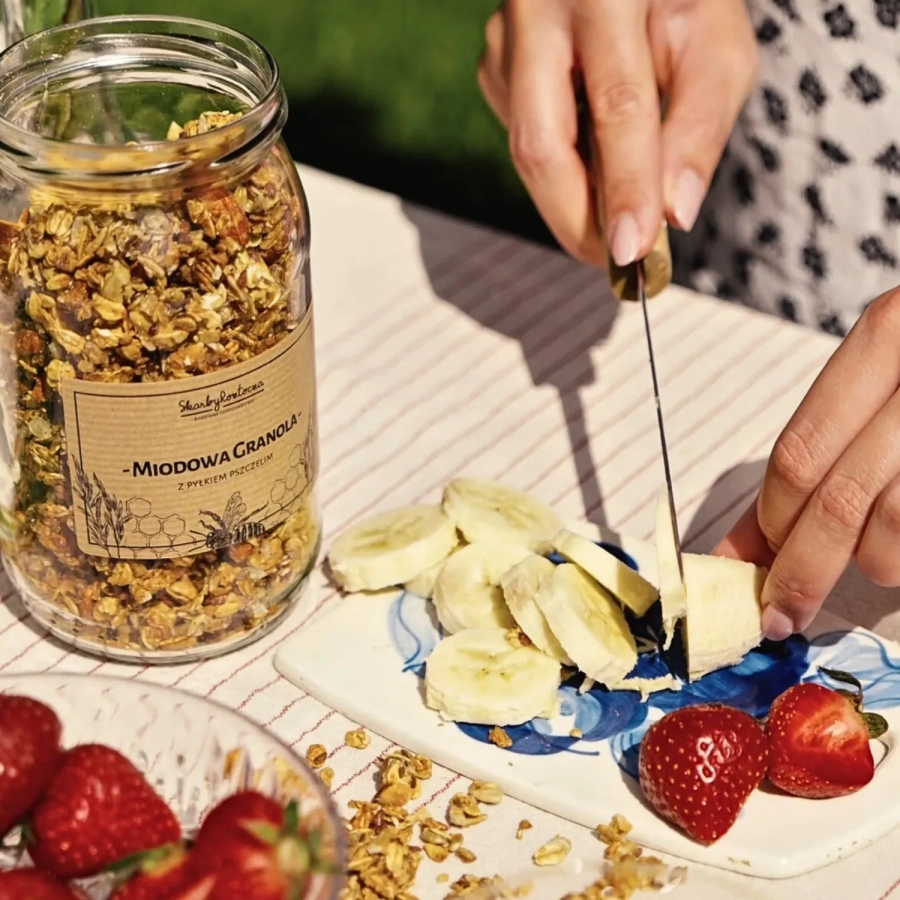 treasures of roztocze granola with pollen square breakfast fruit