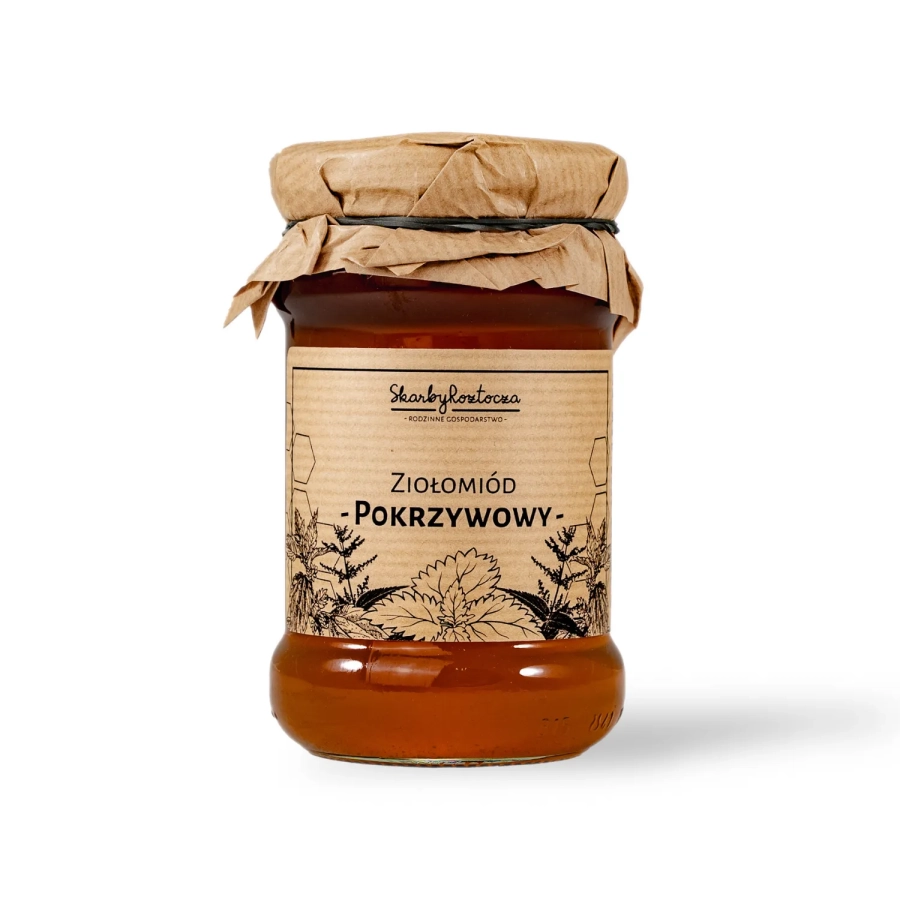 nettle herb-honey treasures of roztocze white background